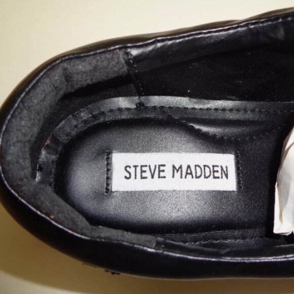 Steve Madden Size 12 JIMINY Black Leather Lace Up Oxford New Men\'s Shoes